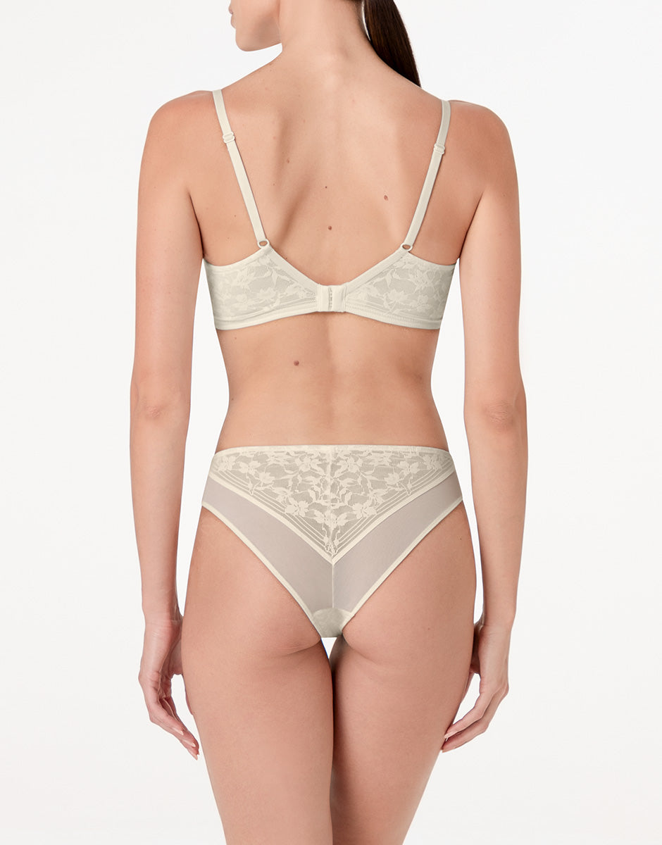Lovable Garden Flowers Lace Reggiseno Triangolo senza Ferretto Blossom Lace avorio