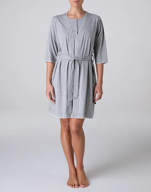 Lovable Basic Soul Kimono in jersey grigio melange manica 3/4