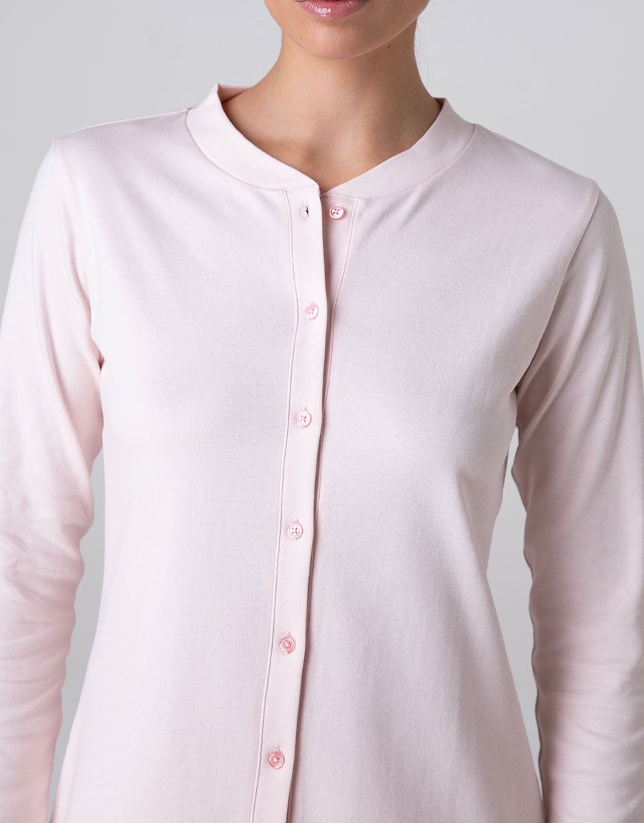 Lovable Basic Soul Pigiama Lungo Aperto rosa cipria interlock