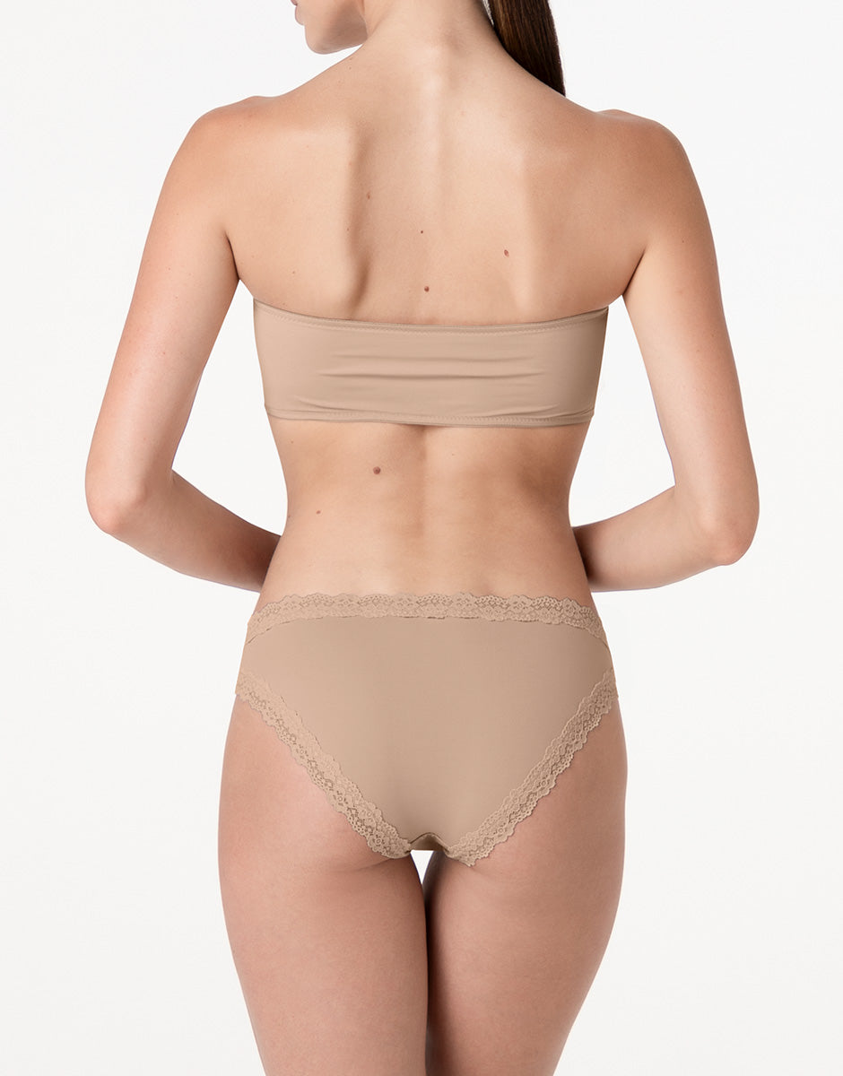 Lovable So Lacy Panties Lacy Micro slip nudo chiaro in microfibra