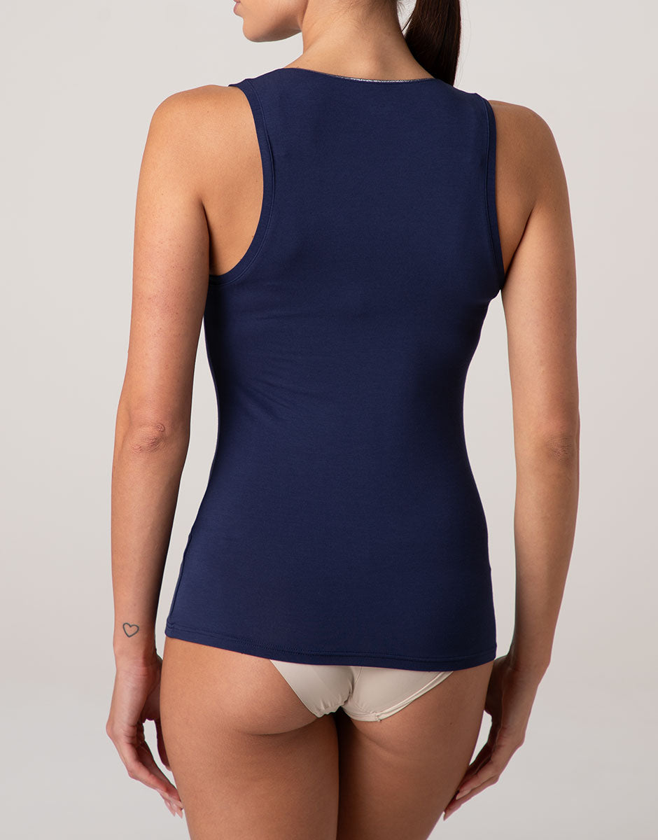 Lovable Basic Soul canotta scollo tondo Micromodal blu notte