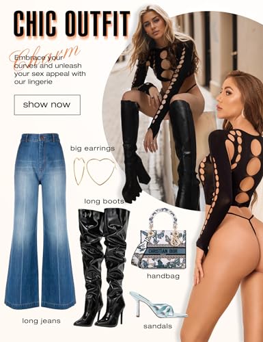 RSLOVE Teddy body cutout a maniche lunghe blu