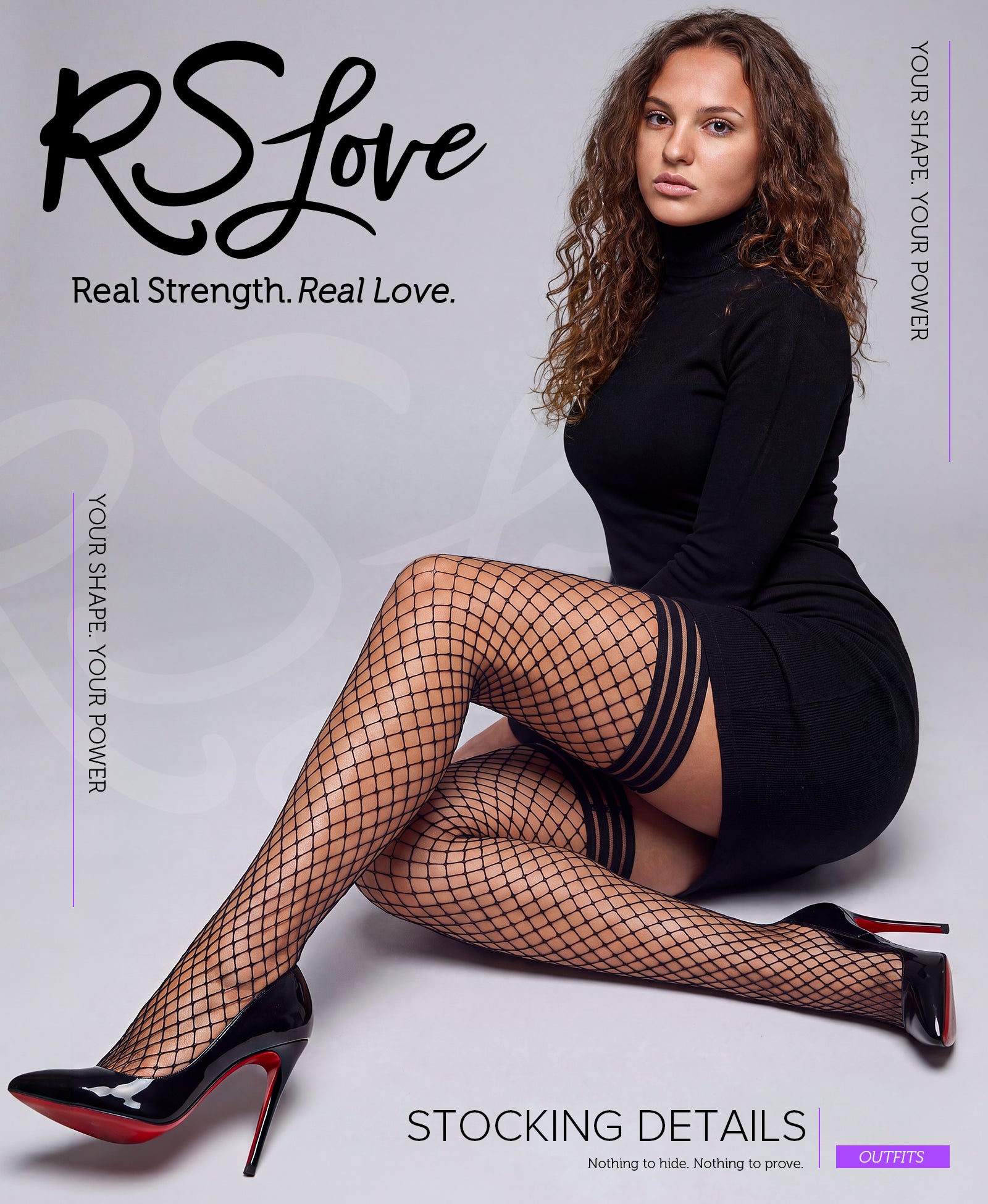 RSLOVE Thigh High Antiskid Silicone Stay-Up Fishnet Thigh Highs calze a rete nere