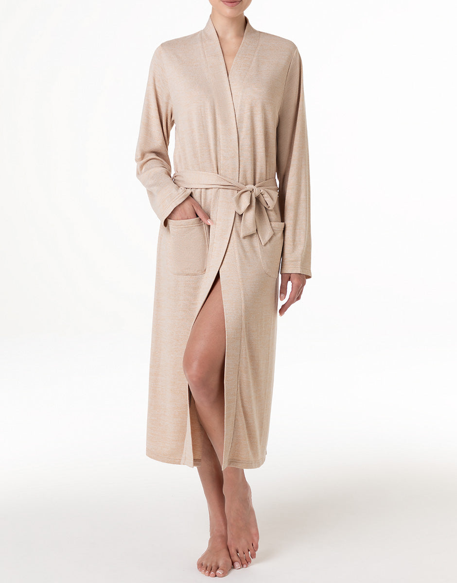Lovable Basic Soul Vestaglia lunga cappuccino in tessuto fluffy