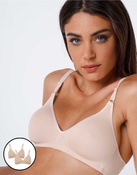 Lovable Value Elegance Cotton Line reggiseno nude bipack cotone