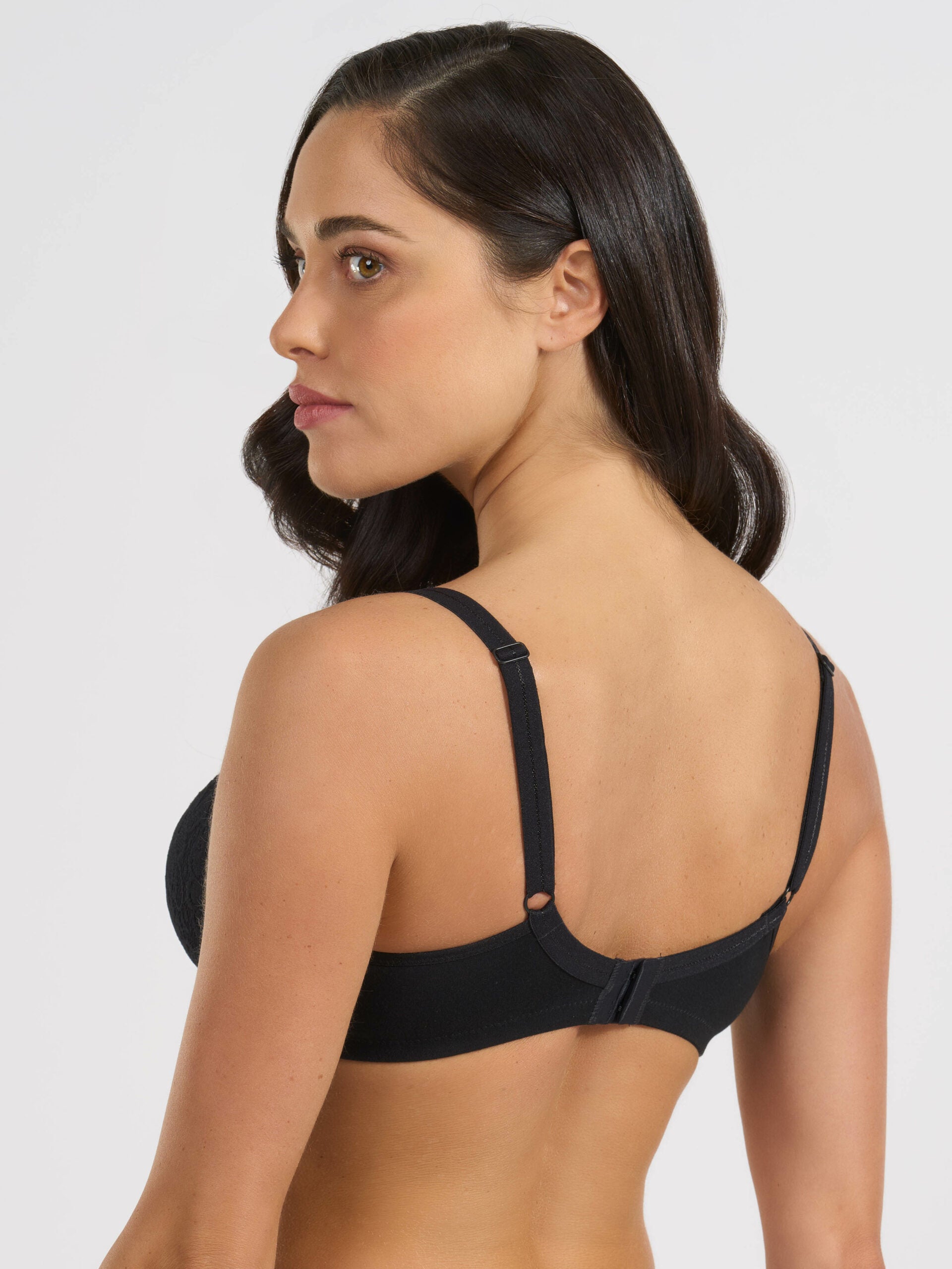 SPIMAN Cotton Reggiseno Balconcino con Ferretto cotone e pizzo