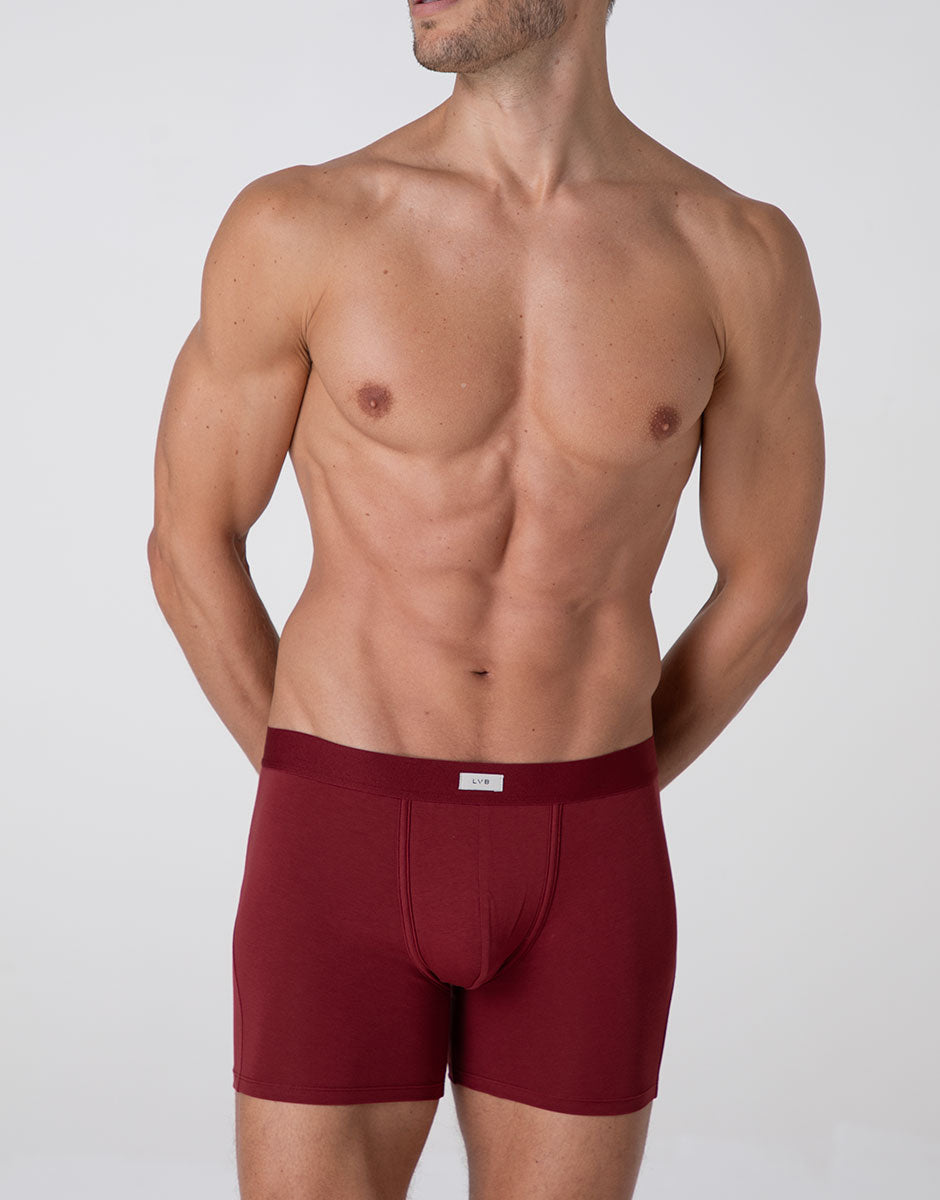 Lovable Value Elegance Modern Stretch Cotton boxer lungo granata