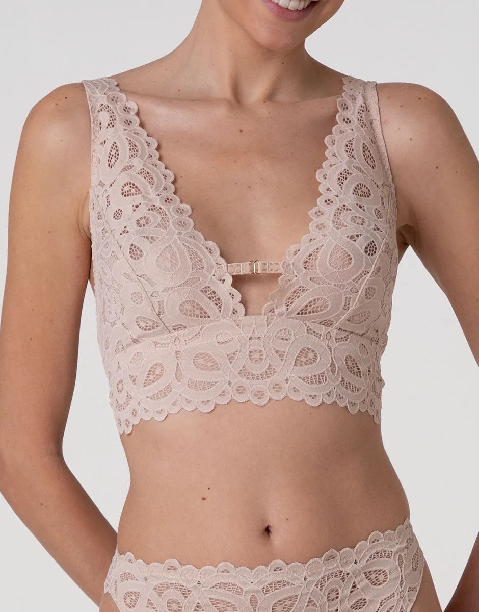 Lovable Craft Lace bralette in pizzo cappuccino 2/S senza ferretto