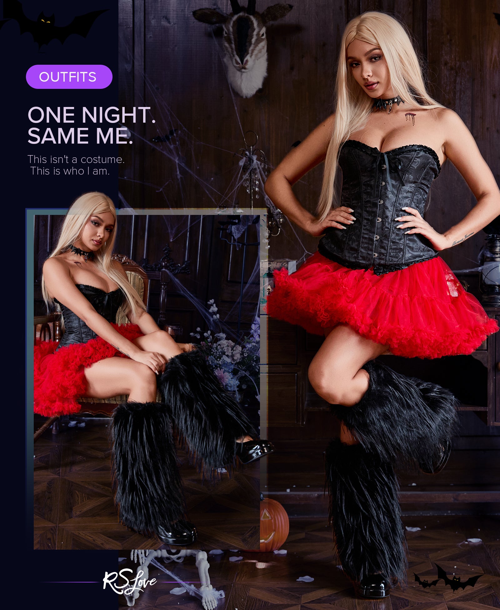 RSLOVE Fashion Extras Long Faux Fur Leg Warmers scaldamuscoli in pelo