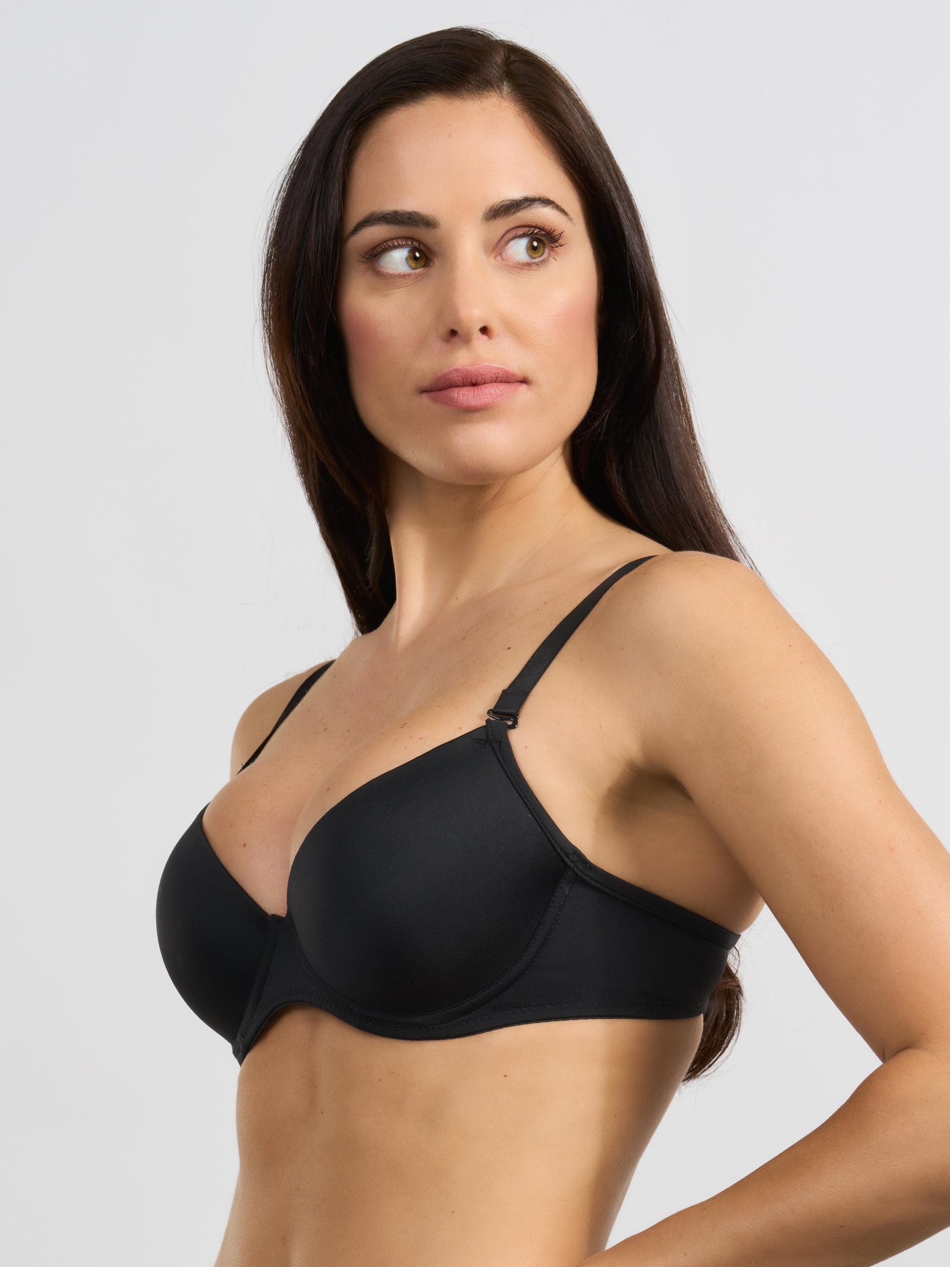 SPIMAN Design Reggiseno balconcino imbottito nero coppa B