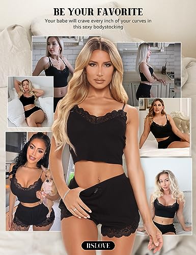 RSLOVE Pajama Set pigiama canotta e shorts argento
