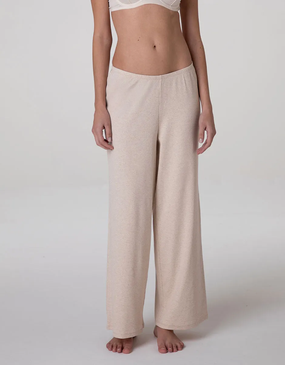 Lovable Basic Soul Pantaloni Lunghi in Cotone a Costine beige melange morbidi