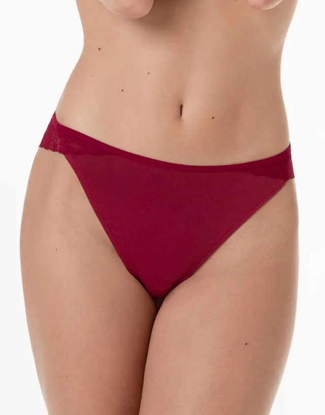 Lovable So Lacy Panties Table Panties brasiliano rosso scuro pizzo
