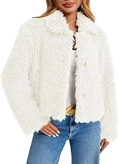 RSLOVE Fashion Extras Cropped Faux Fur Coat cappotto beige S