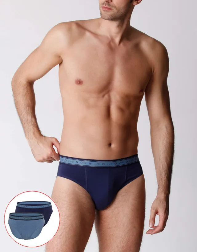 Lovable Value Elegance slip uomo in cotone biologico blu melange confezione 2 taglia S