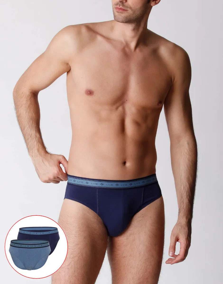 Lovable Value Elegance slip uomo in cotone biologico blu melange confezione 2 taglia S