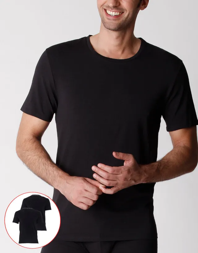 Lovable Value Elegance T-shirt girocollo uomo confezione x2 nero 3/S cotone biologico