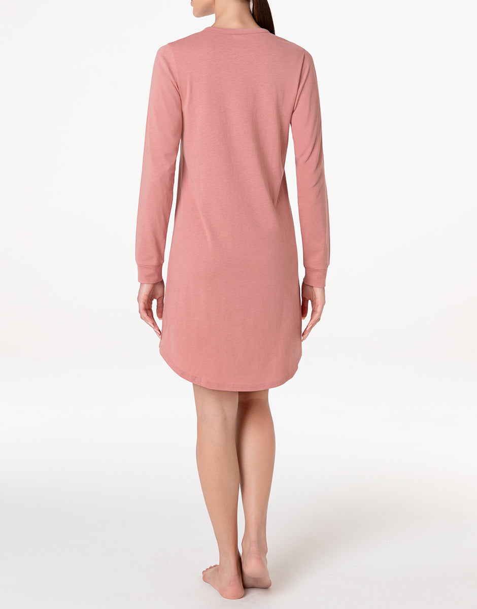 Lovable Basic Soul camicia da notte manica lunga rosa polvere