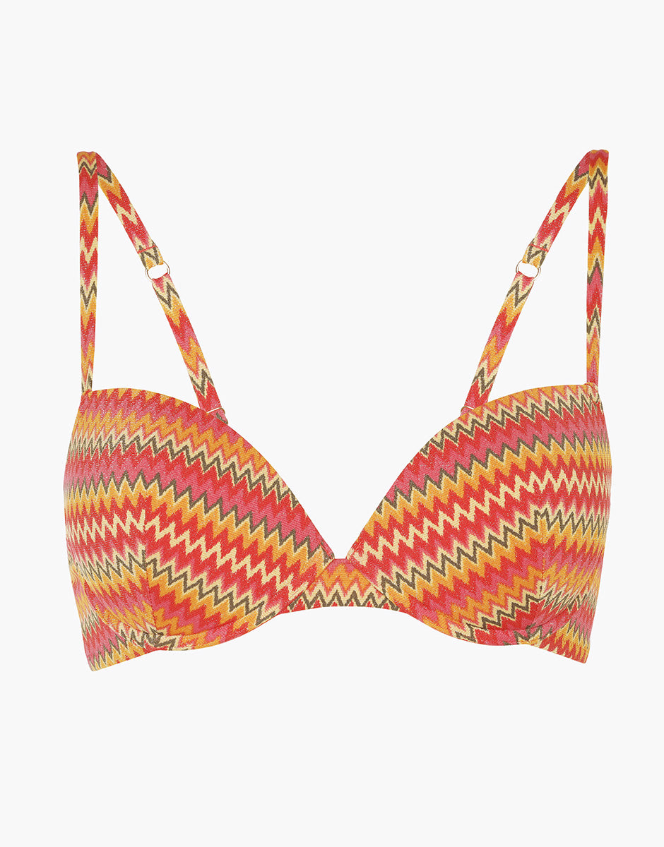 Lovable Glam Shiny Micro Printed Lurex reggiseno costume zigzag multicolor