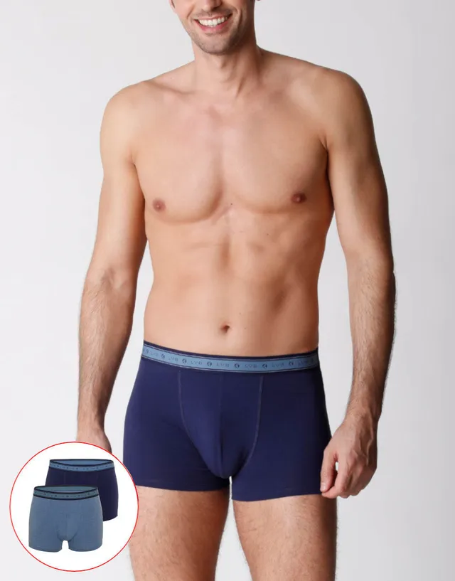 Lovable Value Elegance boxer uomo in cotone biologico blu melange confezione 2