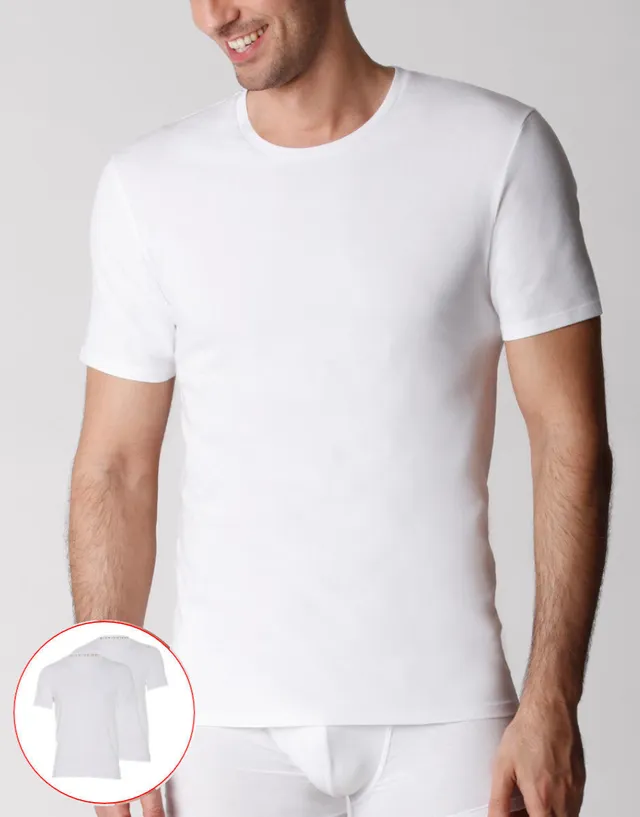 Lovable Value Elegance t-shirt uomo girocollo in cotone biologico bianca confezione 2