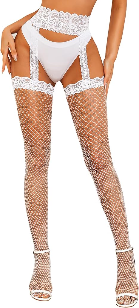 RSLOVE Stocking Lace Top Antiskid Silicone autoreggenti rete nere