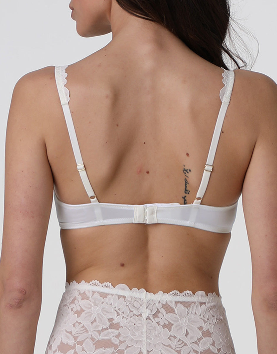 Lovable Garden Flowers Lace Beautiful Lace reggiseno bianco latte