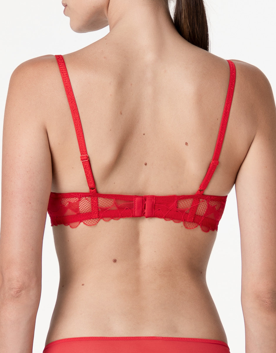 Lovable Garden Flowers Lace Romance Hearts reggiseno push-up rosso