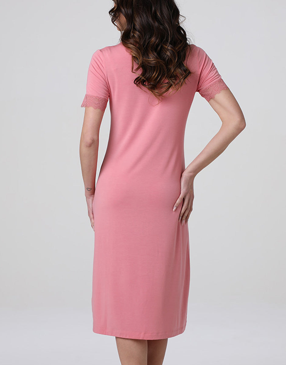 Lovable Basic Soul Elegant Modal camicia da notte rosa malva modal elasticizzato