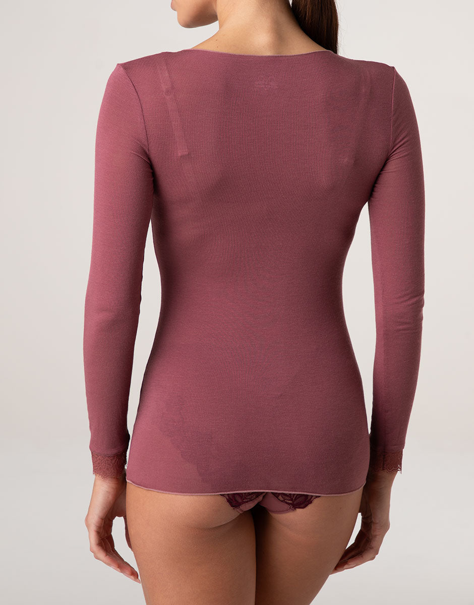 Lovable Invisible Ultralight Maglia manica lunga scollo V 2/S, modal e cashmere