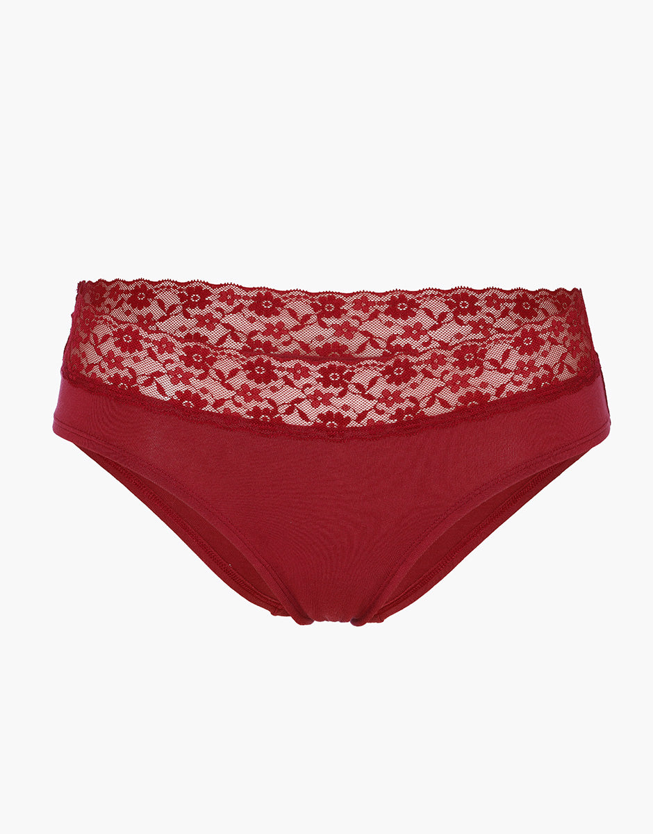 Lovable So Lacy Panties Table Panties slip midi rosso scuro taglia 3/M in cotone