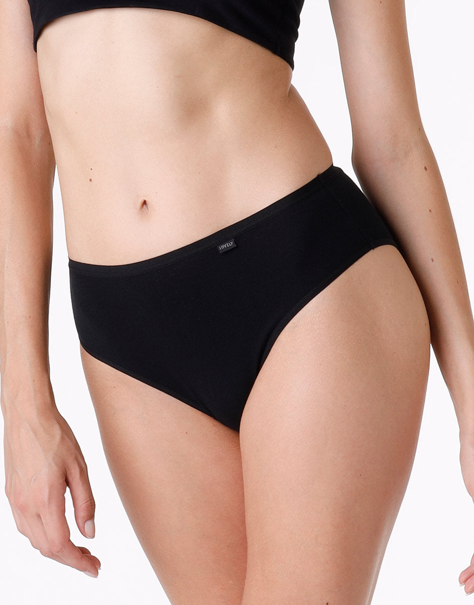 Lovable Lovely slip midi nero in cotone modal