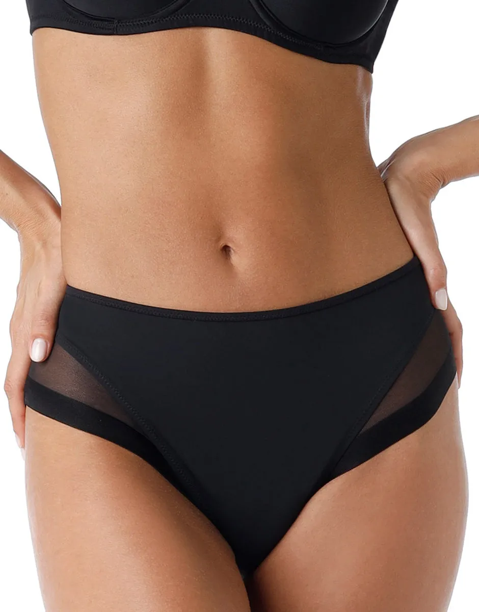 Lovable Invisible Lift Classic Invisible slip midi nero in microfibra e tulle