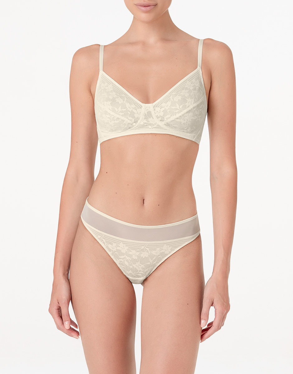 Lovable Garden Flowers Lace Reggiseno Triangolo senza Ferretto Blossom Lace avorio