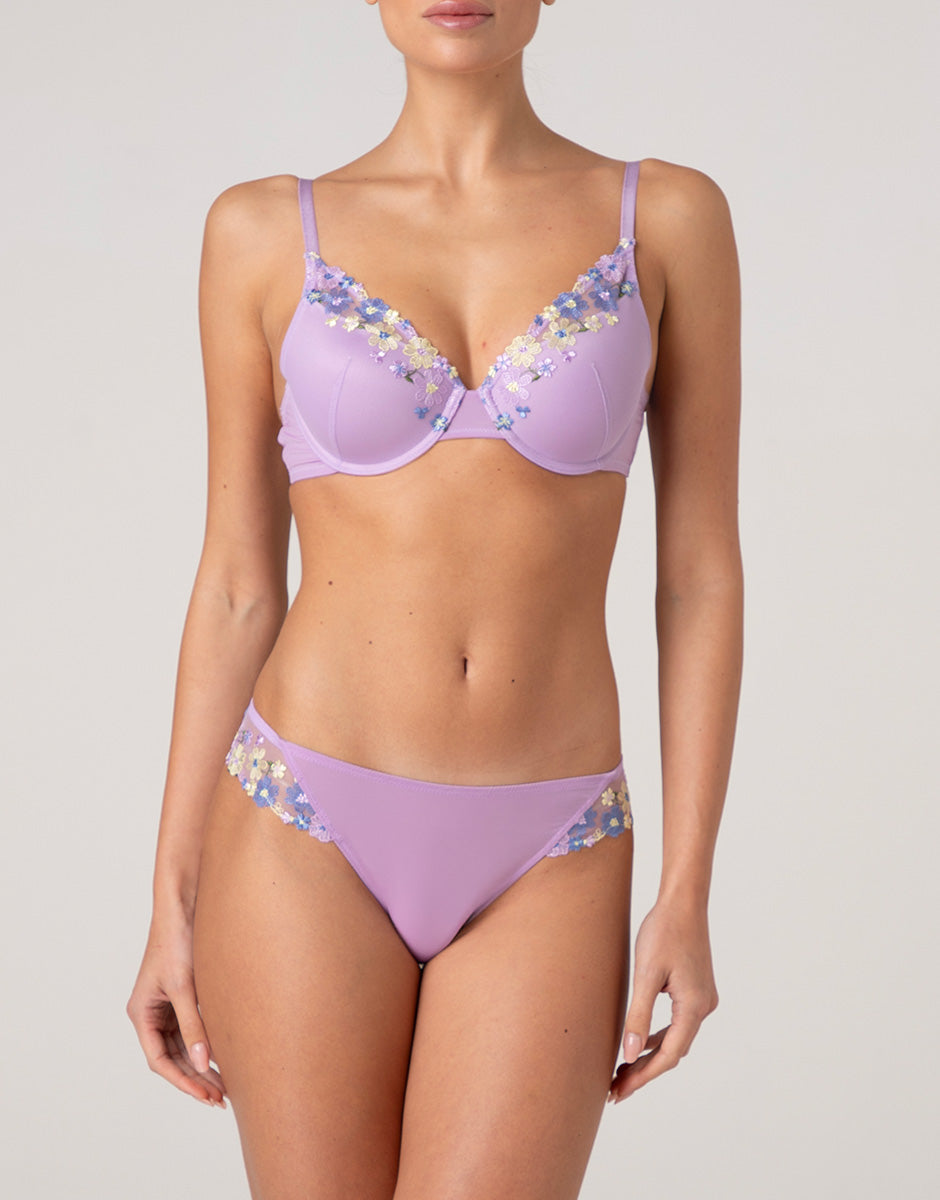 Lovable Garden Flowers Lace Fairytale Embroidery reggiseno imbottito lavanda