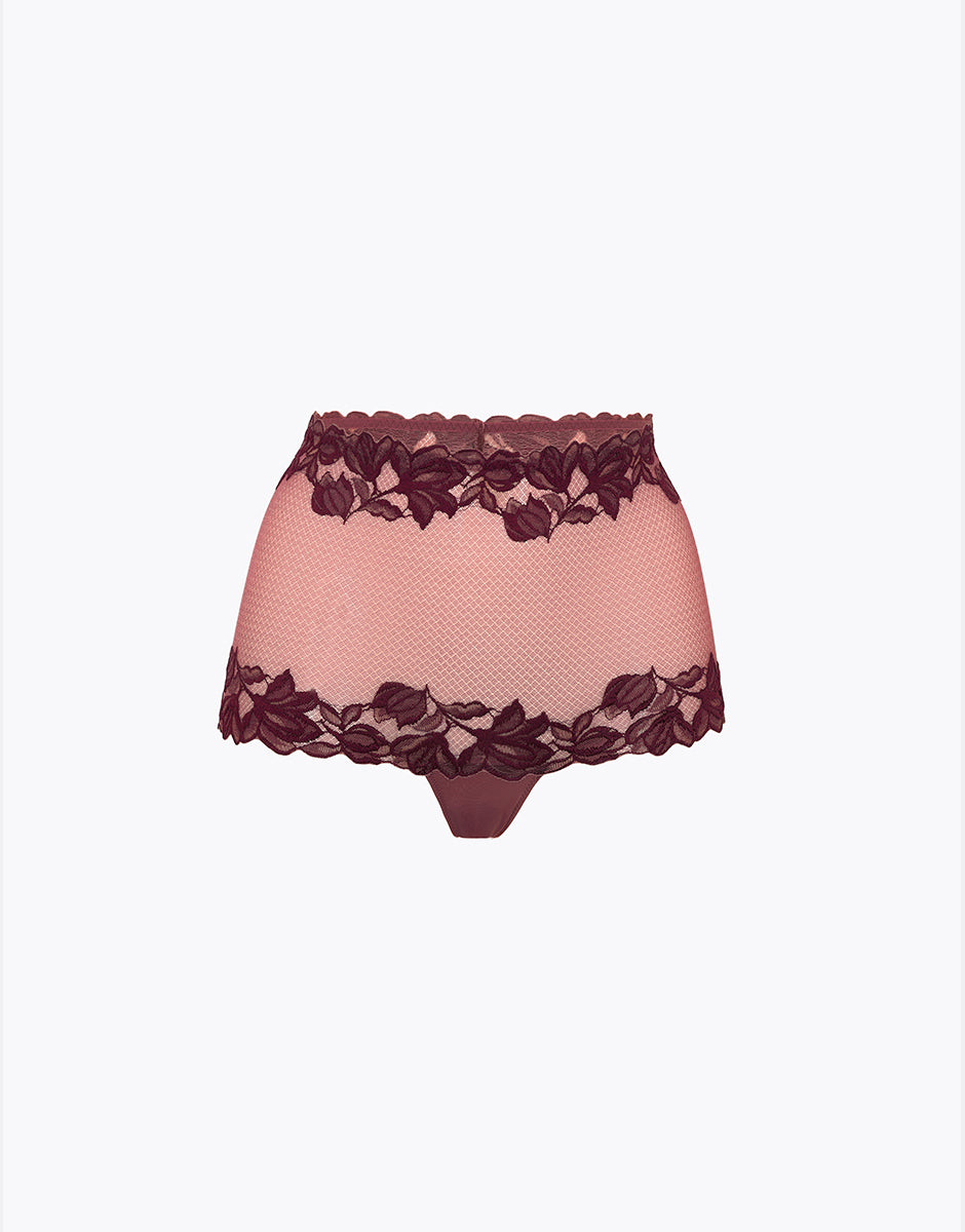 Lovable So Lacy Panties Slip Alto Elegant Muse rosso amaranto e vinaccia 2/S pizzo
