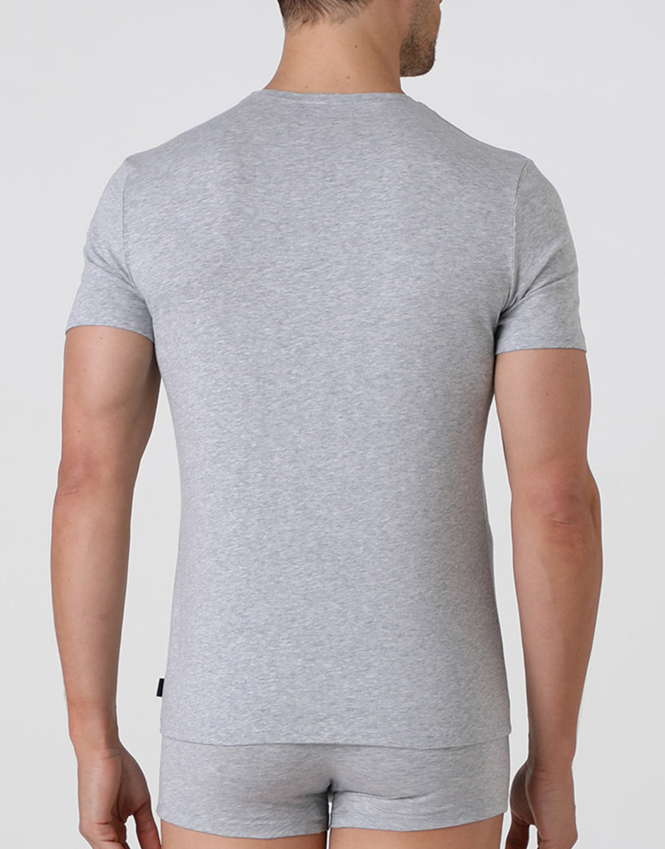 Lovable Basic Soul L6016 T-shirt girocollo in cotone grigio melange