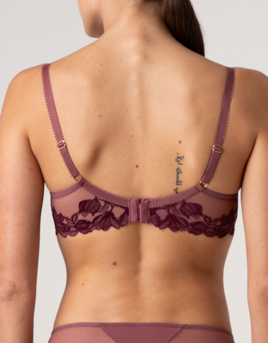 Lovable Garden Flowers Lace Reggiseno con Ferretto Elegant Muse pizzo rosso amaranto