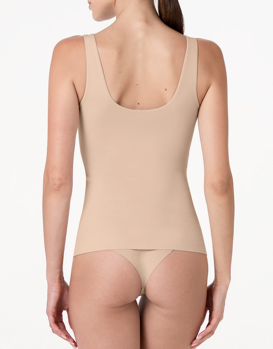 Lovable Invisible Fusion canotta Scollo a V con Reggiseno Integrato nudo chiaro