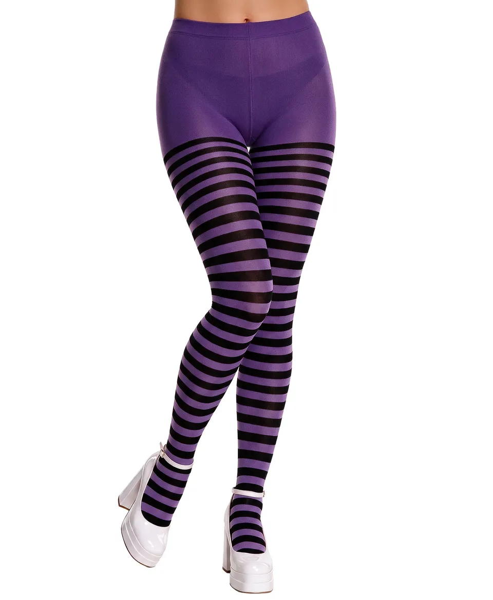 RSLOVE Patterned tights collant a righe bianche e nere taglia unica