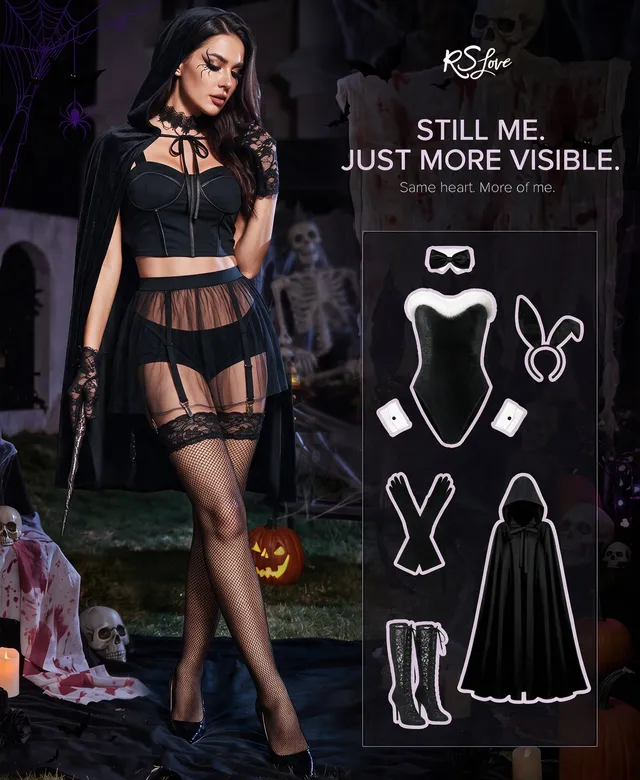 RSLOVE Thigh High Lace Top calze autoreggenti a rete nere