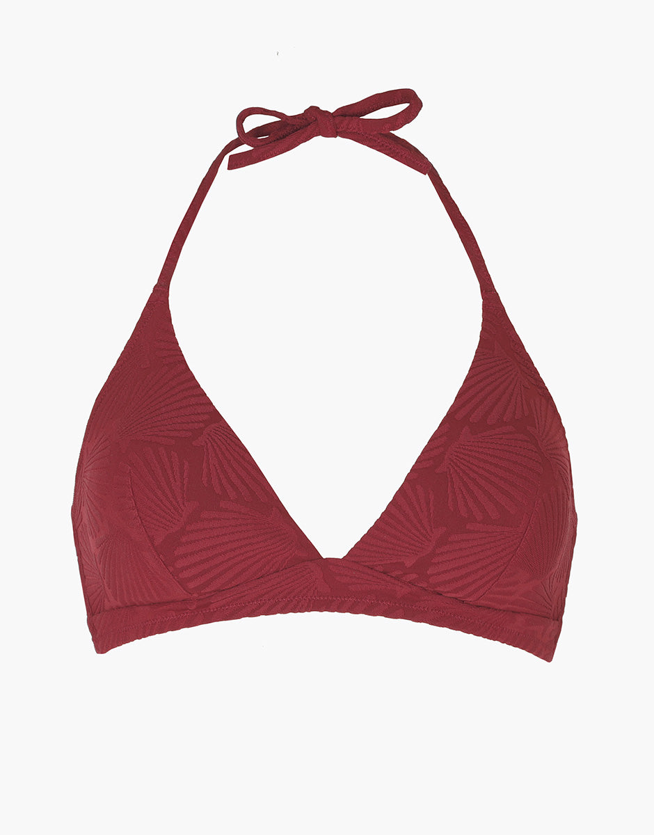 Lovable Glam Shiny Micro Embellished Jacquard reggiseno triangolo rosso tibetano