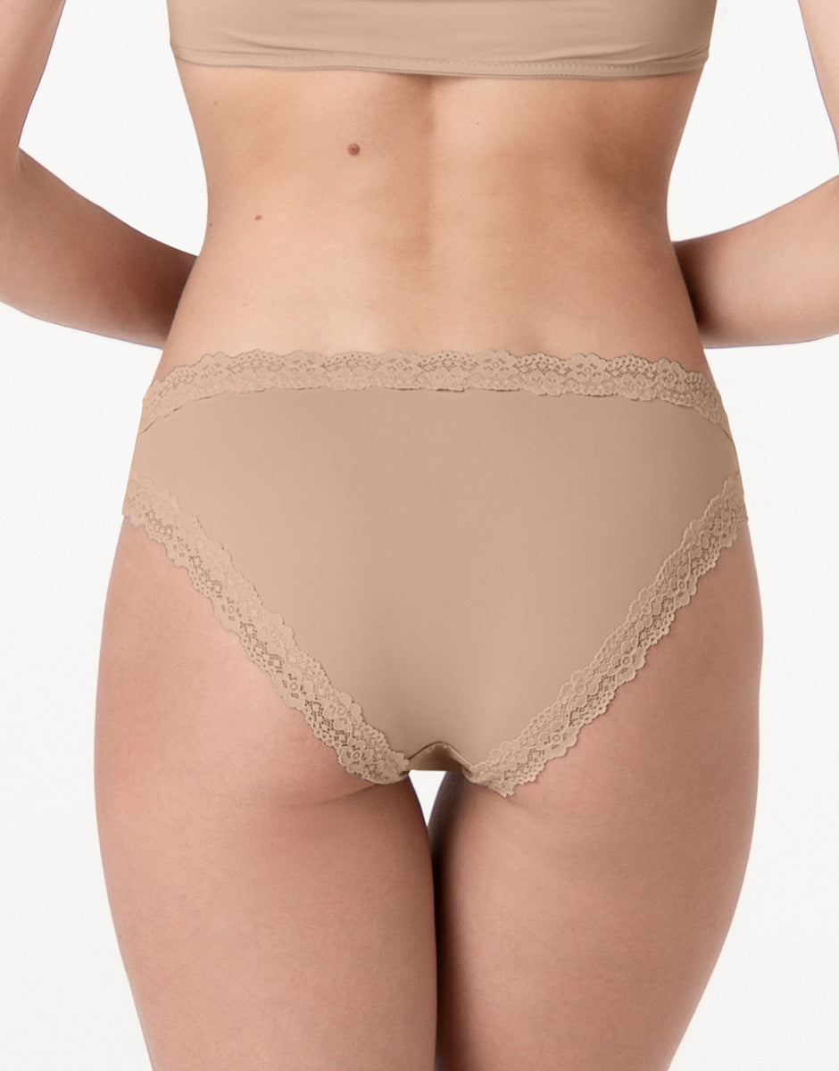 Lovable So Lacy Panties Lacy Micro slip nudo chiaro in microfibra
