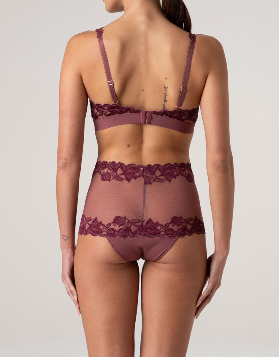 Lovable So Lacy Panties Slip Alto Elegant Muse rosso amaranto e vinaccia 2/S pizzo