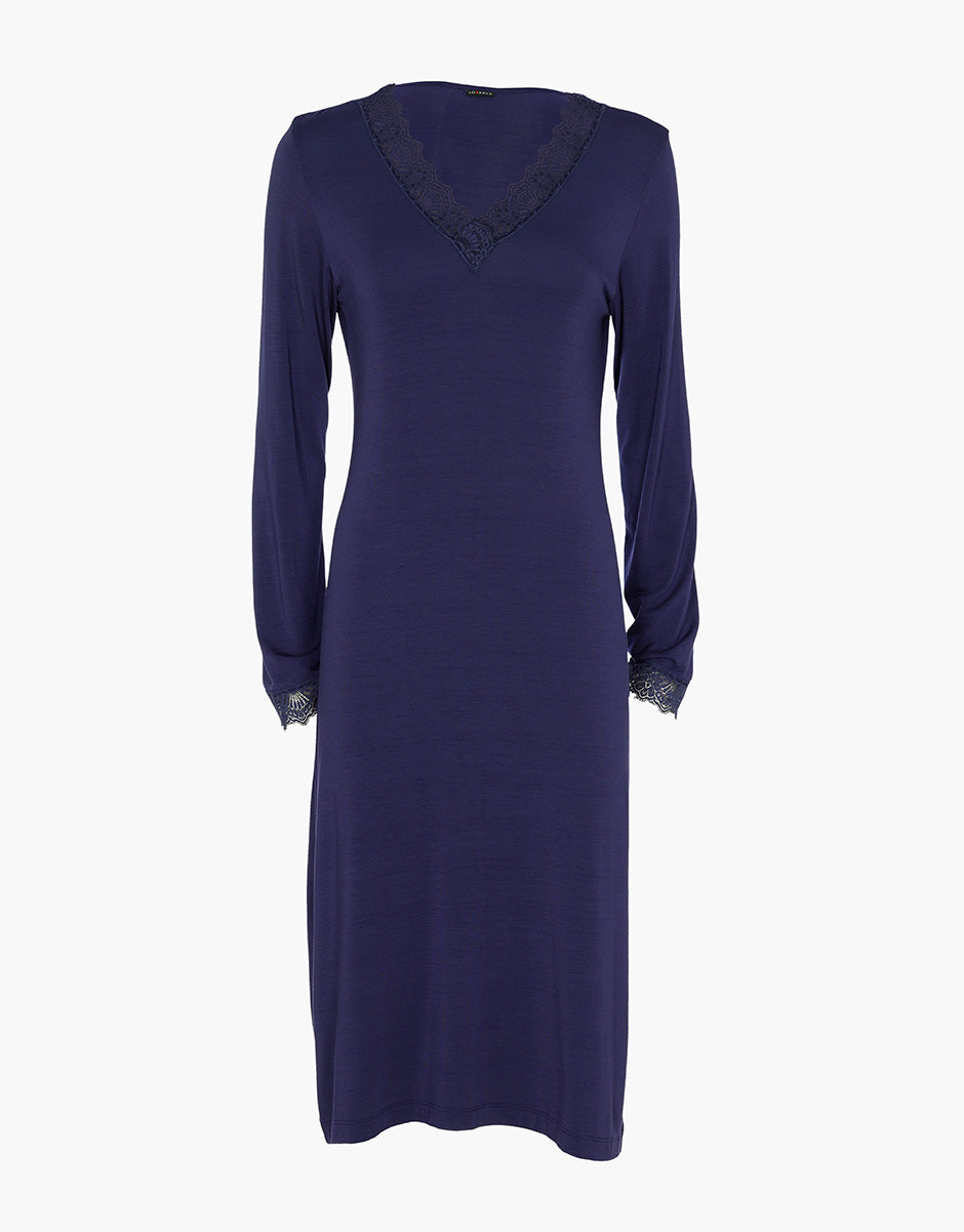 Lovable Basic Soul Elegant Modal camicia da notte blu notte in modal elasticizzato