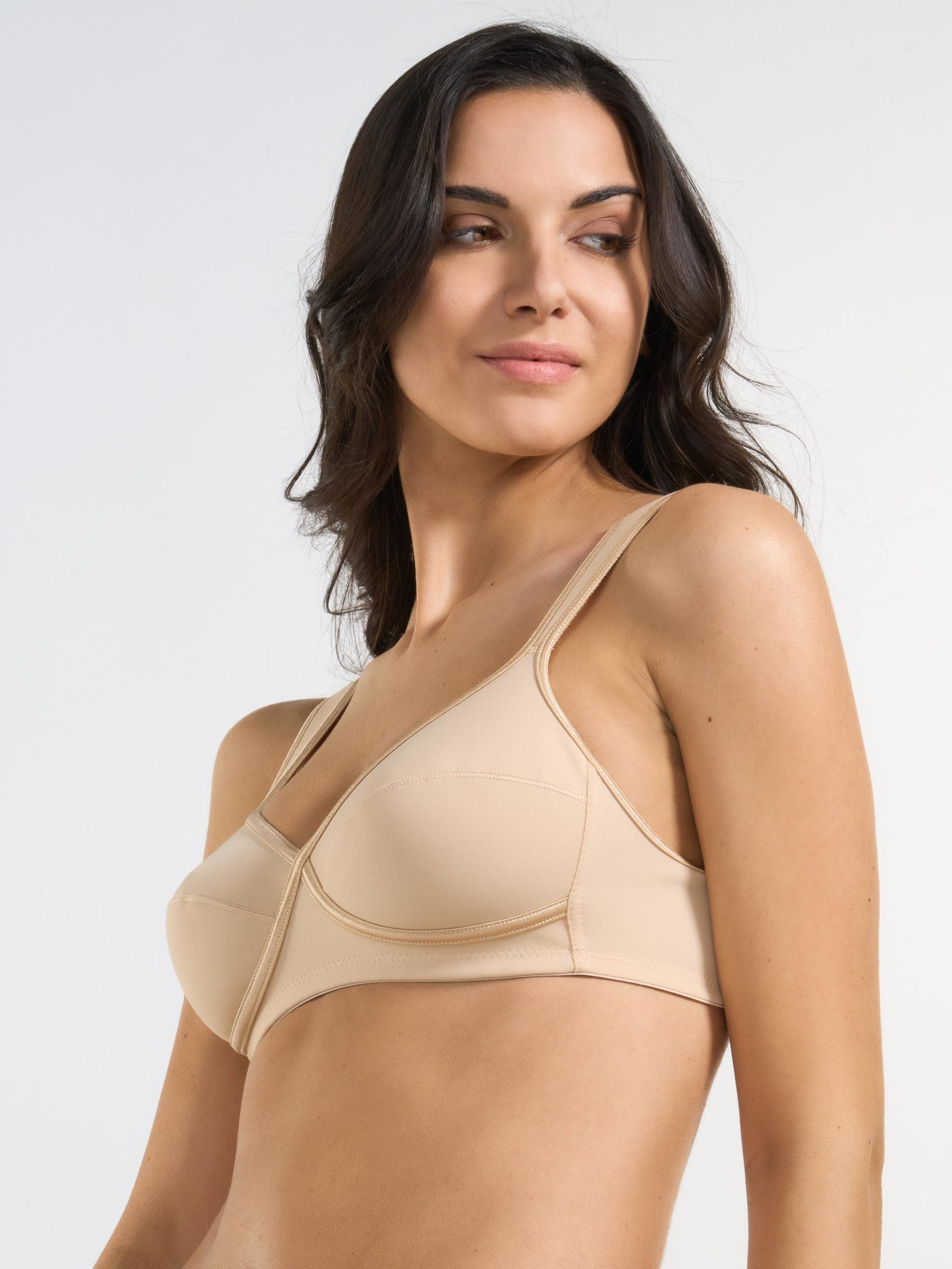 SPIMAN Style reggiseno elasticizzato spalline anatomiche imbottite coppa B bianco