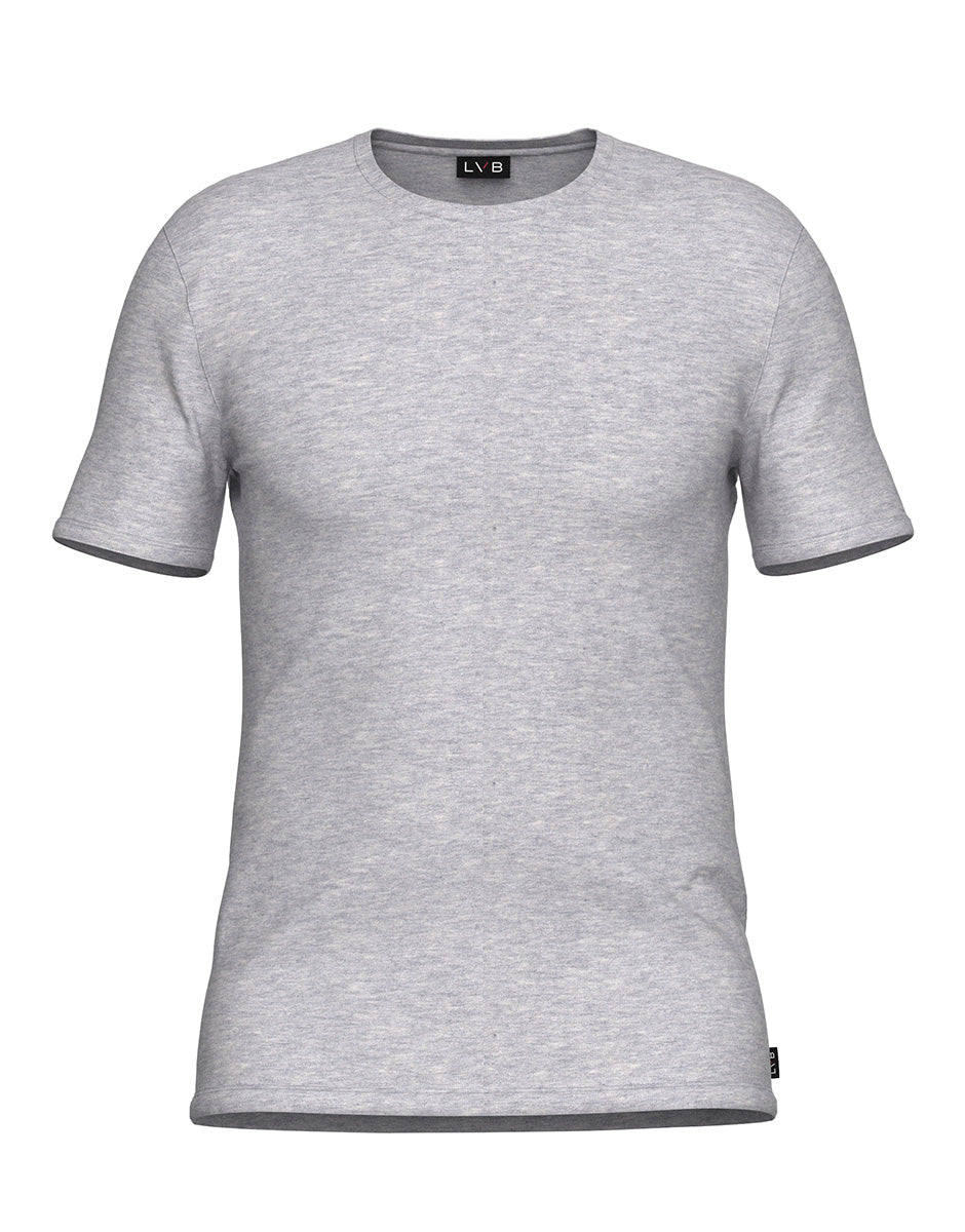 Lovable Basic Soul Jacquard Cotton Modal T-shirt girocollo grigio melange