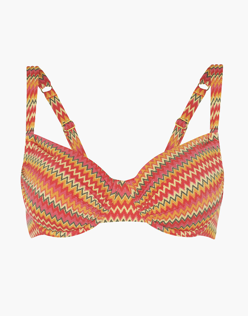 Lovable Glam Shiny Micro Printed Lurex reggiseno con ferretto zigzag multicolor