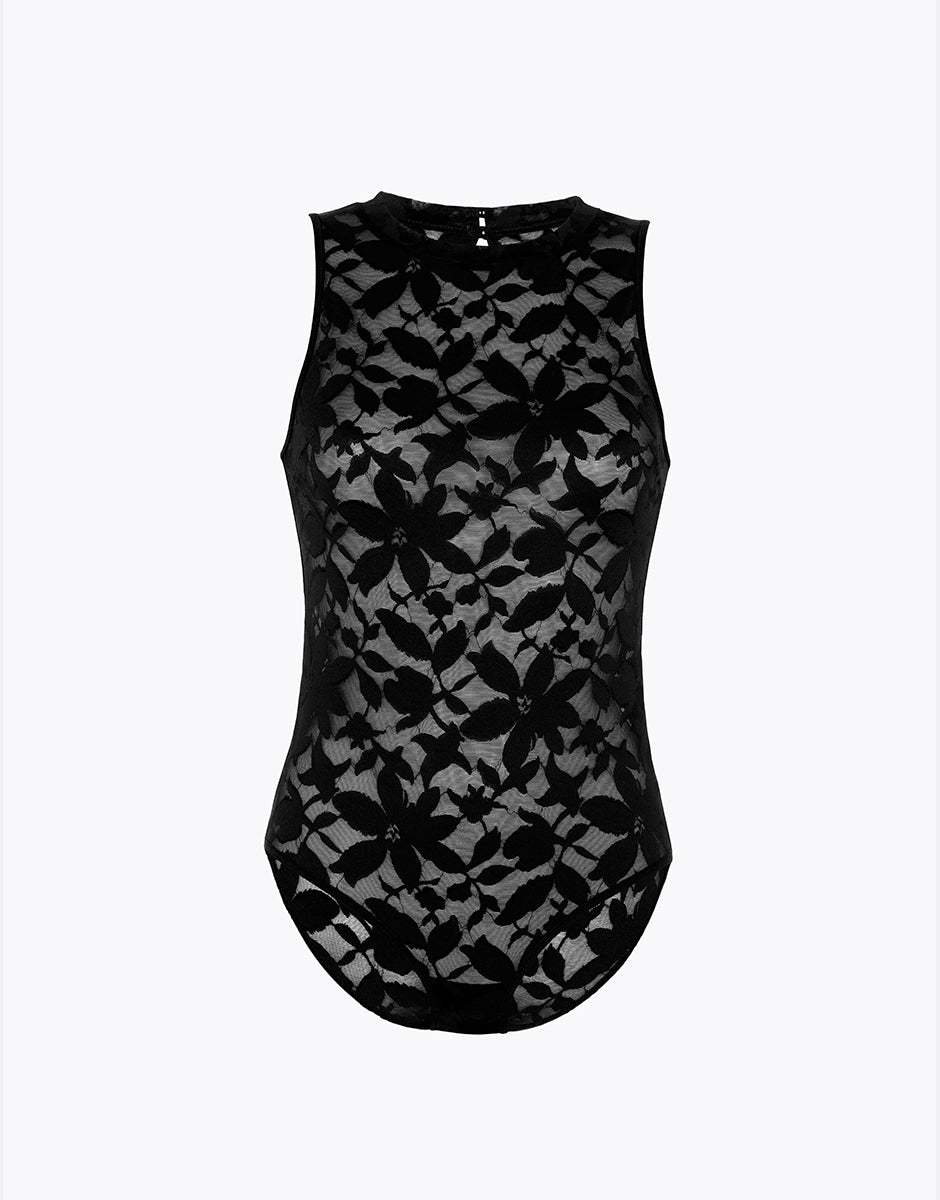 Lovable Body Bliss Modern Bloom Lace body smanicato in pizzo nero