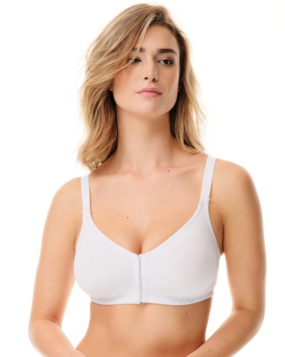 SPIMAN Millennial reggiseno in cotone elasticizzato con allacciatura anteriore